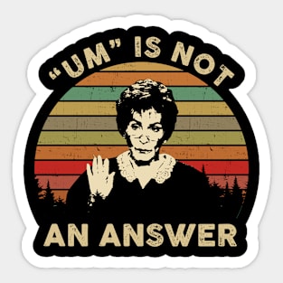 Judy Um Is Not Answer Mug, Judge Reality Show Judy Funny Sticker